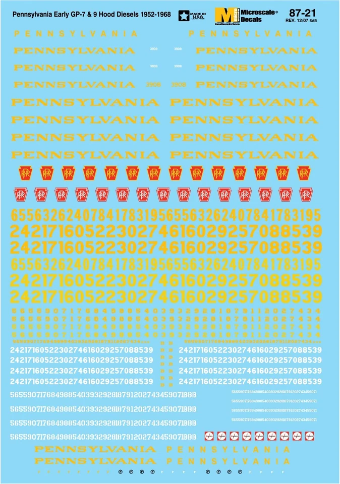 Microscale # 8721 Pennsylvania Railroad - PRR Hood Unit Diesels HO Scale MIB