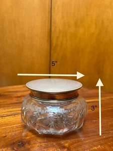 Sterling Vintage Crystal Jar - Picture 1 of 7