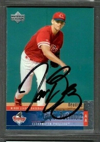 2002 Upper Deck #133 Taylor Buchholz Reading Phillies signed autograph (E44) - Image 1 of 2