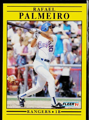 Rafael Palmeiro 1991 Fleer #295b Texas Rangers - Image 1 of 2