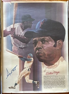 Póster de Coca-Cola 18x24 firmado por Willie Mays - Certificado de autenticidad JSA - Auto Salón de la fama Giants Mets - Imagen 1 de 9