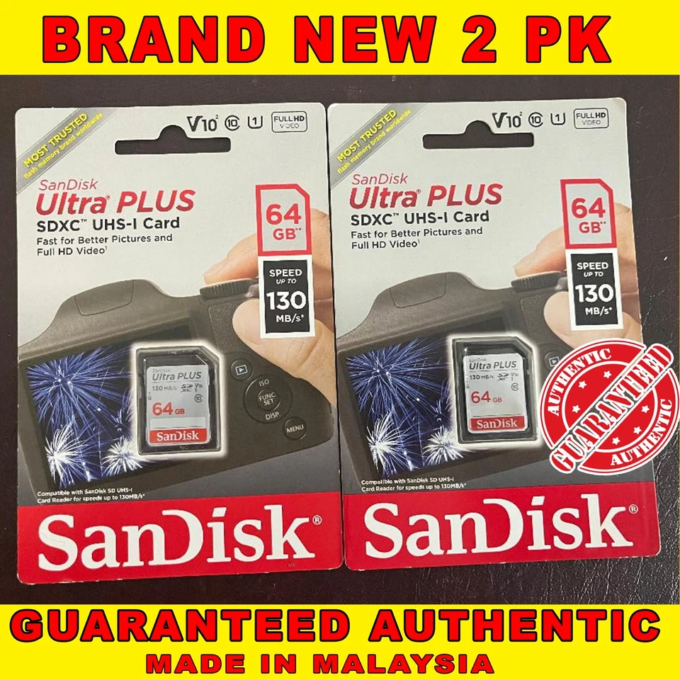 TARJETA SANDISK ULTRA PLUS SDXC UHS-I 64 GB NUEVA SDSDUW3-064G-AP6IN Foto 1 de 1