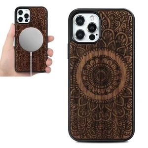 Funda de chapa de madera Mandala Magsafe para móvil Apple iPhone 12 Pro Max - Imagen 1 de 8