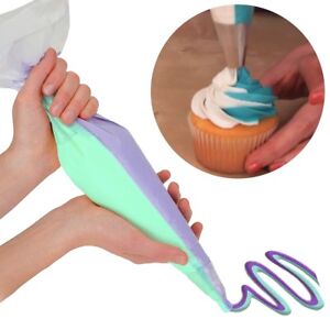 10x DUAL ICING PIPING BAGS Disposable Pastry/Cake Sugarcraft Decorating Bags
