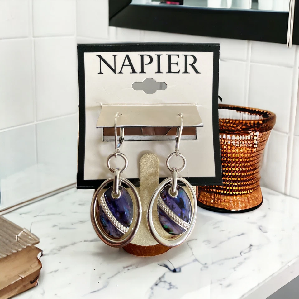 Pendientes Napier Dulce Abulón Simulado Gota/Colgantes 2" - Nuevos con Etiquetas Foto 1 de 1