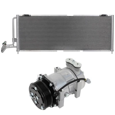 Aluminum AC Condenser + AC Compressor Cooling Kit For 1997-2001 Jeep Cherokee - Image 1 of 4