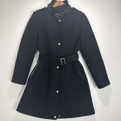 Abrigo Largo Cole Haan Negro 60% Lana Talla 15 Pequeño Excelente Estado Foto 1 de 4