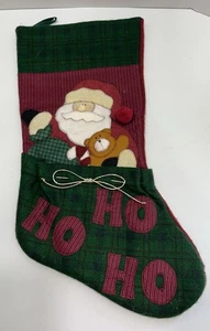 Weihnachtsmann Weihnachtsstrumpf Urlaub Teddybär mit offener Fronttasche 18 Zoll - Bild 1 von 7