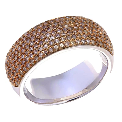 Anillo Colleen Lopez plata esterlina 1,25 quilates pavé banda diamante marrón talla 7 Foto 1 de 4