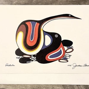 Vintage Jackson Beardy Protection Traditional Ojibway Indian Art Print Canada - Picture 1 of 5