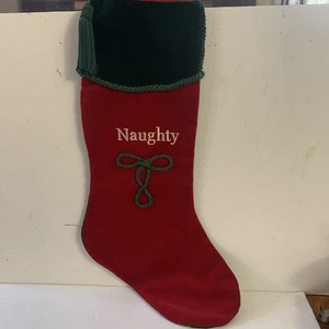 Calza natalizia cattiva bella rossa e verde velluto 2 lati nappa verde - Foto 1 di 7