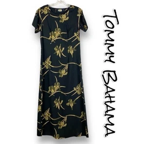 Tommy Bahama Dress Womens Medium Blue Floral 100% Silk Maxi Dress Long XS floral - Picture 1 of 9