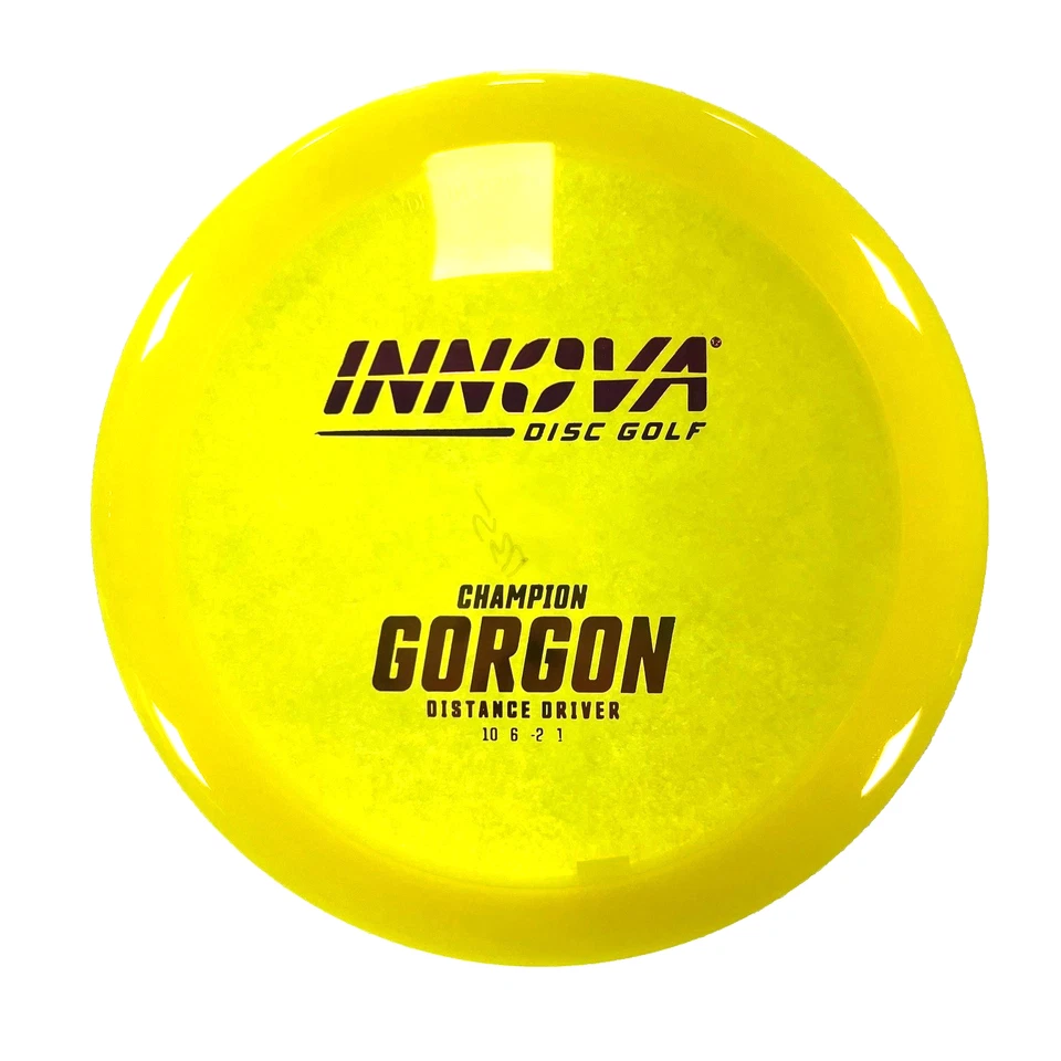 DISC GOLF INNOVA CHAMPION GORGON DISTANCE DRIVER 173-5g YELLOW W/ FADE FOIL - Image 1 of 1
