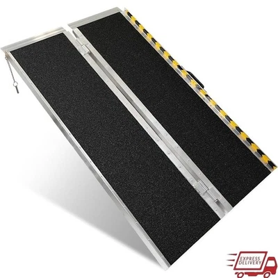 Rampa de scooter portátil de alumínio para cadeira de rodas resistente antiderrapante capacidade de 800 lb - Imagem 1 de 4