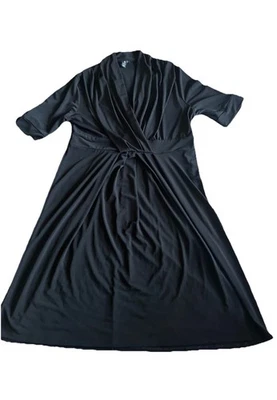 Size M (8-10) - Black- George Knee Length Comfortable Dress. 37” Length. - Image 1 of 4