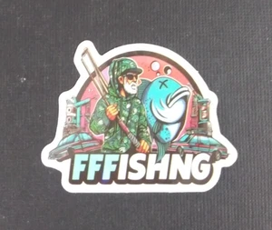 FFFishing Catching Big Fish Sticker 1.78" x 2.25" (A) - Picture 1 of 2