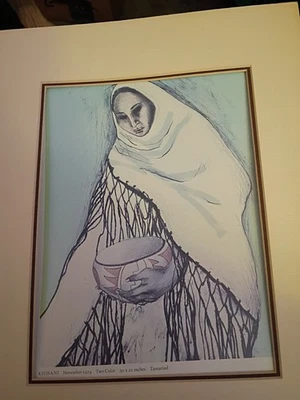 R.C. Gorman Firmado kHISANI 1/50 Noviembre 1974 Dos Colores 30x22 Pulgadas Foto 1 de 2