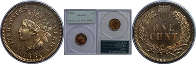 1884 Indian Head Cent   PCGS PR-64 RD - Image 1 of 3
