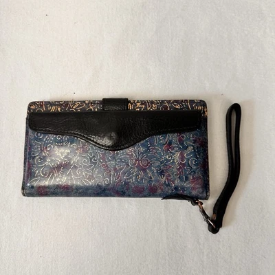 Patricia Nash Valentia Floral Brocade Multi Color Leather Wristlet Wallet - Image 1 of 4