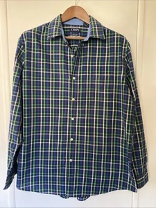 Camisa con botones Chaps para hombre talla XL XLarge azul a cuadros manga larga fácil cuidado - Imagen 1 de 5