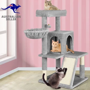 Cat Tree 100Cm Multi-Level Cat Tower with Scratching Posts, Cat Condo Play House - Picture 1 of 12