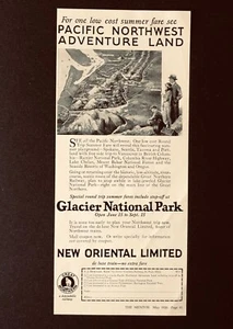 Anuncio de tren limitado oriental 1926 Pacific Northwest Glacier impresión de colección AD - Imagen 1 de 2