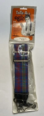 Camera Caddy Ambico NOS - Vintage 70's Hippy Colorful Plaid 2" Camera Strap - Image 1 of 4