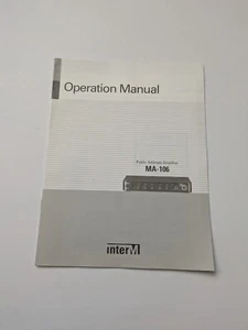 InterM MA-106 Beschallungsadresse Tischverstärker nur Bedienungsanleitung - Bild 1 von 4
