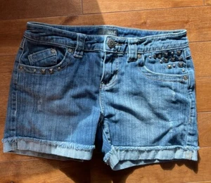 ANA Shorts Womens Size 4 Cuffed Studded Low Rise 4" Inseam Medium Blue Denim - Picture 1 of 4