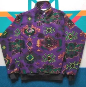 Vintage Columbia Aztec Fleece Made In USA 1/2 Zip Pulllover Southwestern Medium - Picture 1 of 6