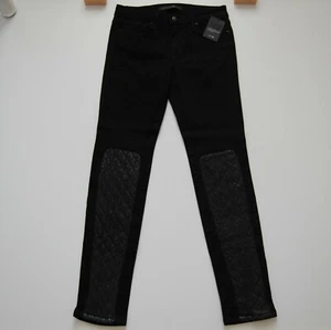 Joe's Jeans Damen Skinny Jeans, Kunstleder Patch an den Beinen, Gr. 27, Neu mit Etikett - Bild 1 von 10