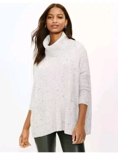 Maglione poncho Ann Taylor LOFT con tasche a pois GRANDE - Foto 1 di 11