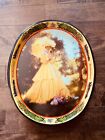 Budweiser Beer Serving Tray - 1982 Woman In Yellow Dress - VINTAGE