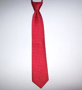 Boy's J. Khaki RED with SILVER DOTS Silk 15" Zip Style Neck Tie bt-64 - Picture 1 of 2