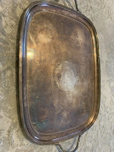 ANTIQUE BARKER-ELLIS OVAL SILVER PLATE vintage TRAY MENORAH MARK - Picture 1 of 7