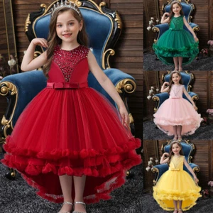 Niños Flor Niñas Princesa Tul Vestido Dama de honor Navidad Fiesta Boda Vestido - Imagen 1 de 50