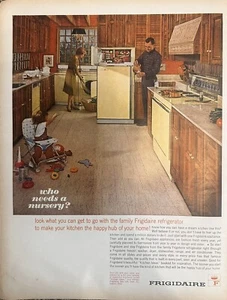 Frigidaire 1963 refrigerador anuncio impreso (aprox. 10,5x13,5) - Artículo de cocina retro - Imagen 1 de 1