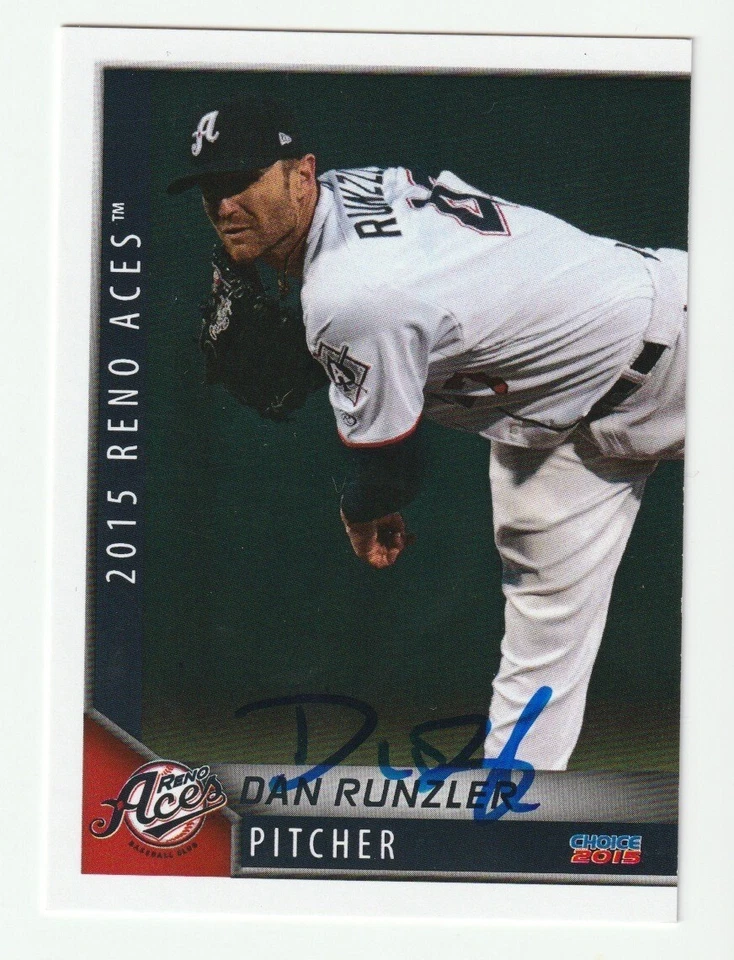 Dan Runzler Signed 2015 Choice Card Auto Reno Aces Diamondbacks Autograph COA - Image 1 of 1