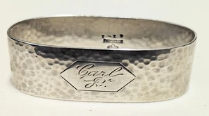 Antique Alvin Arts & Crafts Sterling Napkin Ring 41-1 Hammered Finish "Carl Jr." - Picture 1 of 13