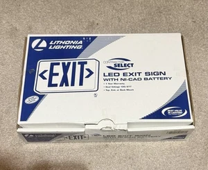 NIB Lithonia Lighting LED Exit Sign w/xtra Face Plate EXG EL LED 120/277 GREEN - Picture 1 of 4