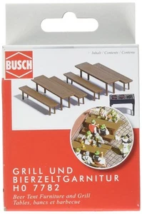 Busch 7782 Beer Tent Furniture/Grill HO Scenery Scale Model - Picture 1 of 3