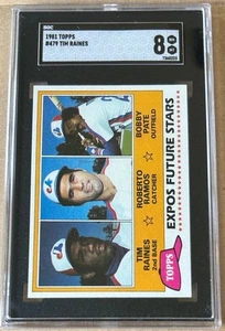 TIM RAINES HOF 1981 TOPPS Rookie CARD #479 Graded SGC 8 NM-MT - Picture 1 of 2