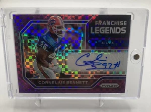 Cornelius Bennett Bills 2020 Prizm Legends PURPLE POWER PRIZM AUTO 08/15 - Picture 1 of 2
