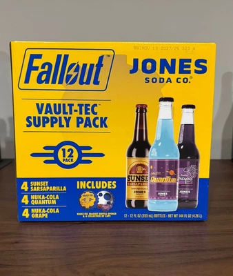 Fallout x Jones Soda Co - Vault-Tec Supply Paquete de 12 - CADA BOTELLA ENVUELTA EN BURBUJAS Foto 1 de 4