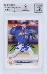 Max Scherzer New York Mets Signed 2022 Topps Update #US1 Beckett 9/10 Card - Picture 1 of 3