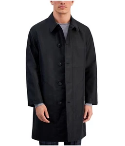 Hugo Boss Mens Solid Raincoat, Black, Large - Picture 1 of 1