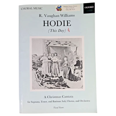 Hodie This Day Choral Vocal Score Christmas Cantata Choir Vaughan Williams Book - Image 1 of 4