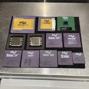Nice Intel collection vintage Computer CPU Gold QTY: 12 (A) - Picture 1 of 7