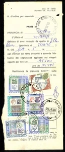 Italia 1984, Siracusana e Cifra 20.000 lire usato con altri valori su bollettino - Foto 1 di 1