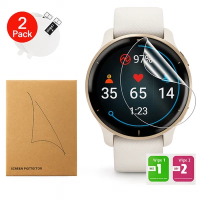 2 x Hydrogel Screen Protector TPU Film For Garmin Venu 4 3 2 / 2S / 2 Plus - Image 1 of 4